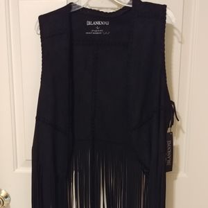 Suede vest new w tag